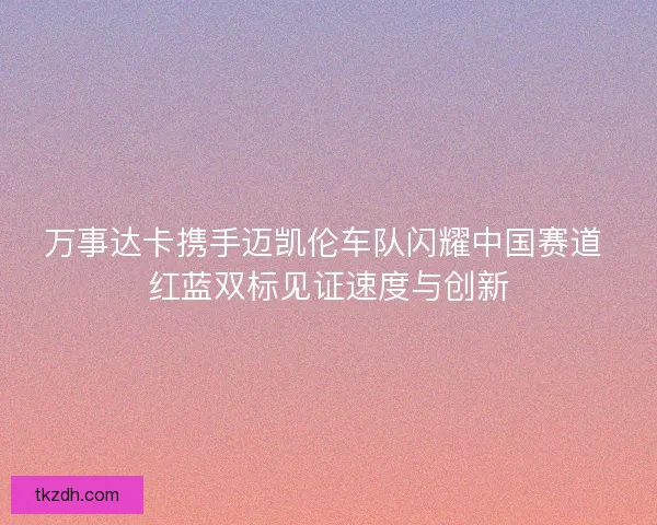 万事达卡携手迈凯伦车队闪耀中国赛道 红蓝双标见证速度与创新
