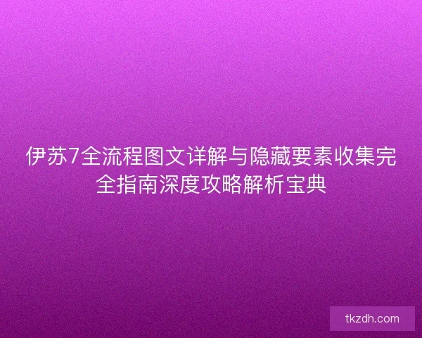 伊苏7全流程图文详解与隐藏要素收集完全指南深度攻略解析宝典
