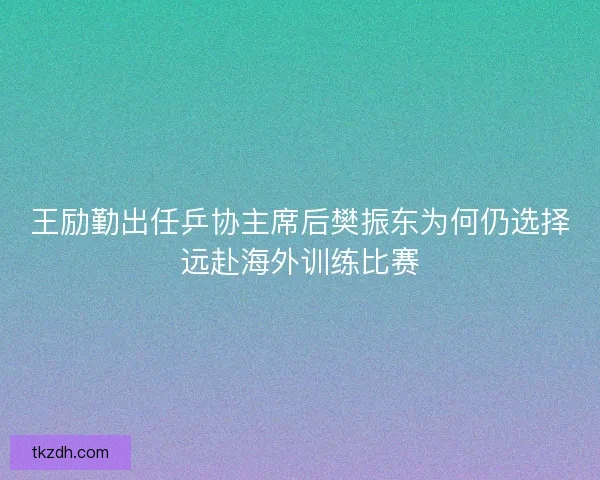 王励勤出任乒协主席后樊振东为何仍选择远赴海外训练比赛